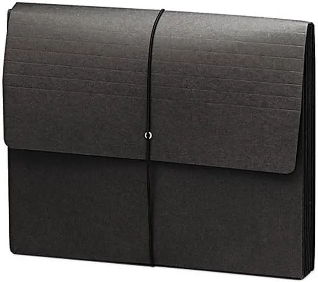 Main image of Smead 71119 Extra-Wide Five Inch Expansion Wallets, 12 3/8 x 10, Black, 10/Box