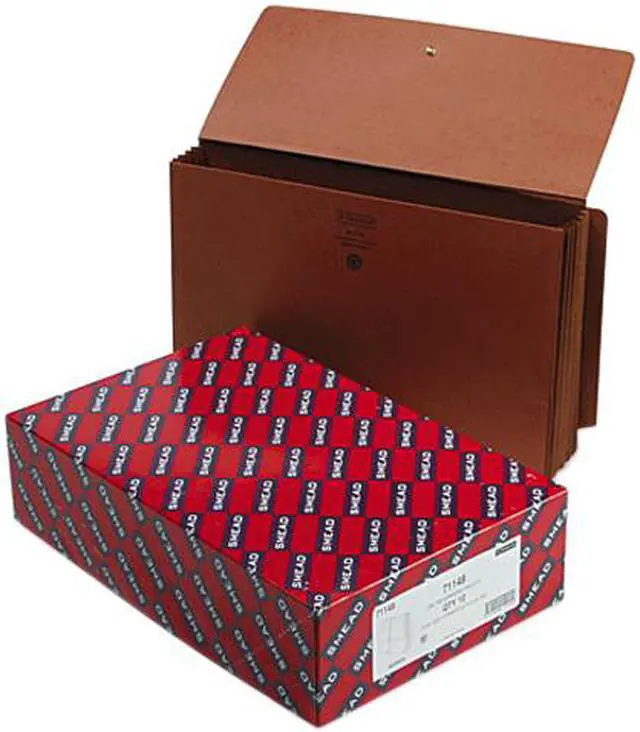 Main image of Smead 71148 5 1/4 Inch Expansion End Tab Wallets, Straight Tab, Legal, Redrope, 10/Box