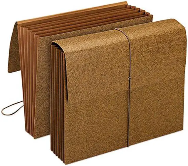 Main image of Smead 72473 5 1/4 Inch Expansion Wallets with Cord, Six Pockets, Redrope, Letter, 10/Box