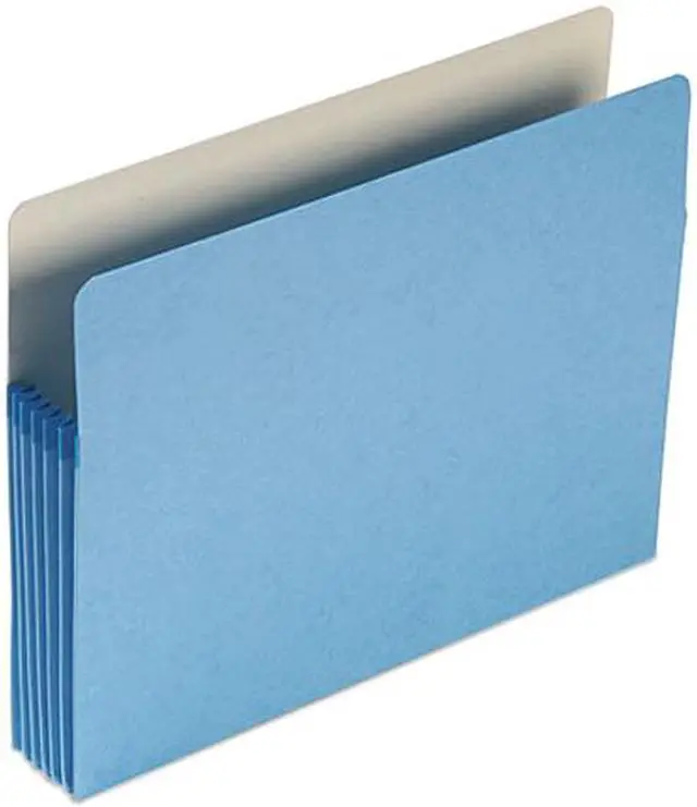 Main image of Smead 73235 5 1/4 Inch Expansion Colored File Pocket, Straight Tab, Letter, Blue, 10/Box