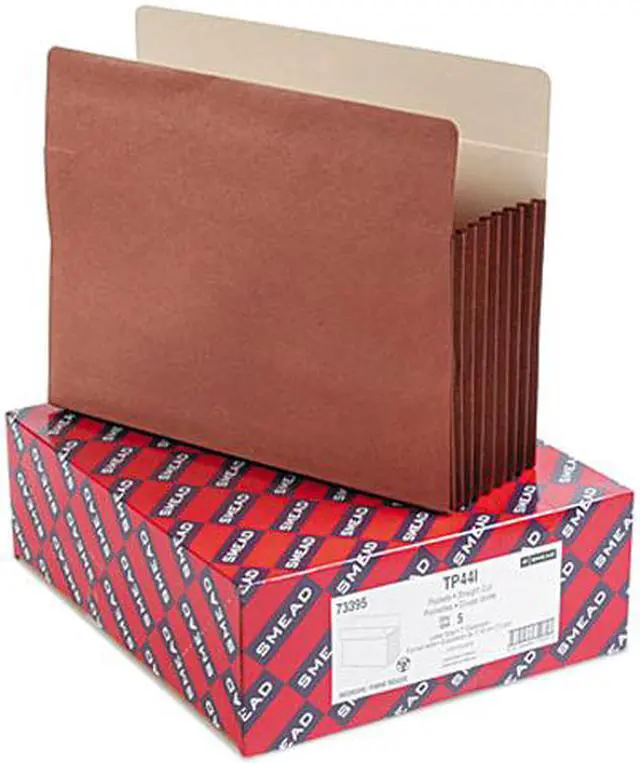 Main image of Smead 73395 TUFF® Pocket File Pocket, Straight-Cut Tab, 7" Expansion, Letter, Redrope, 5/Box