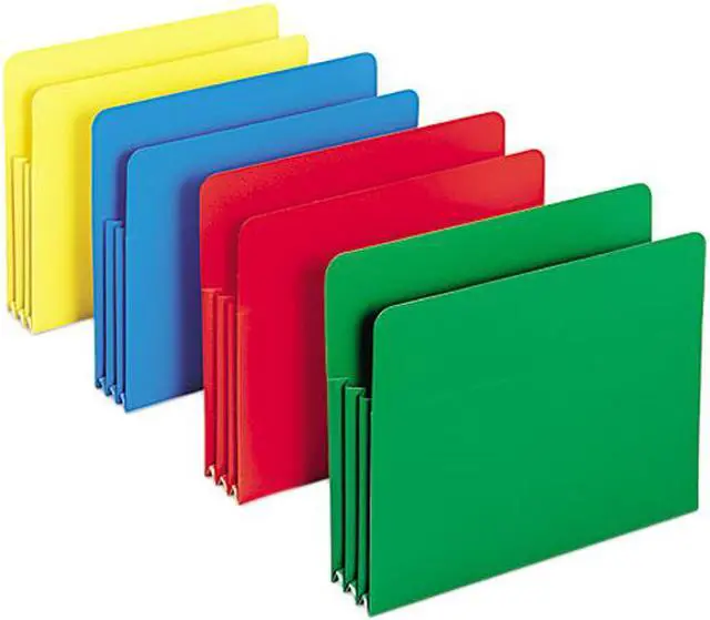 Main image of Smead 73500 Expansion Drop Front File Pockets, Straight Tab, Poly, Letter, Assorted, 4/Box