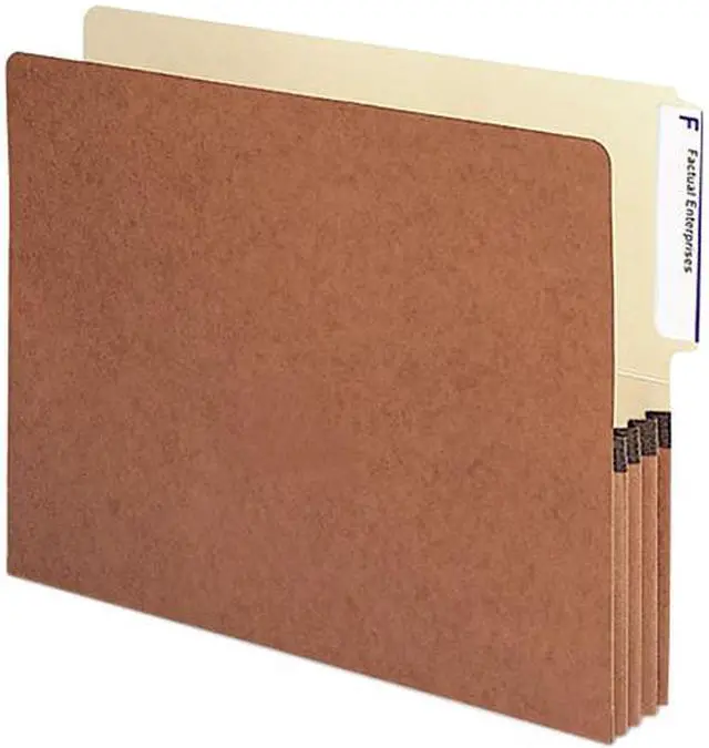 Main image of Smead 73624 3 1/2 Inch Expansion Front Pockets, 1/3 Tab, Letter, Manila/Redrope, 10/Box