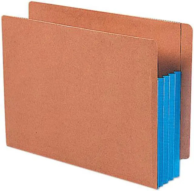 Main image of Smead 73679 3 1/2 Inch Expansion File Pockets, Straight Tab, Letter, Blue/Redrope, 10/Box