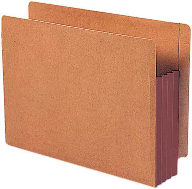 Main image of Smead 73681 3 1/2 Inch Expansion File PocketsStraight Tab, Letter, Brown/Redrope, 10/Box