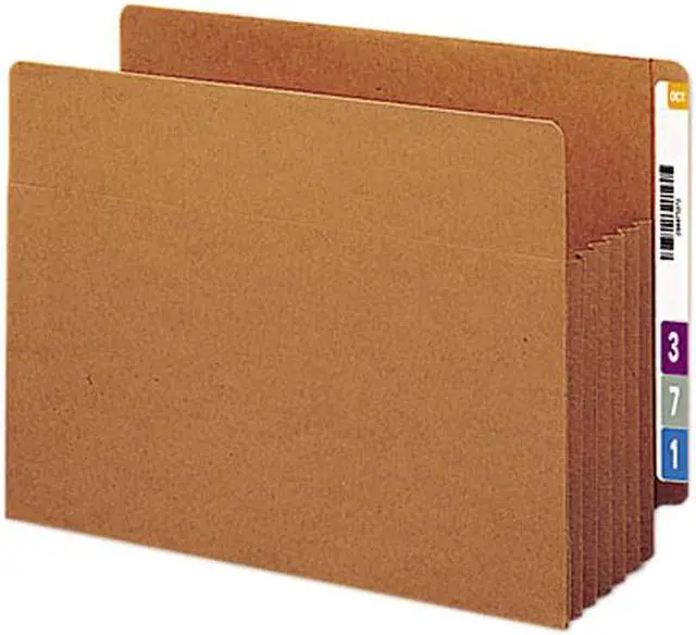 Main image of Smead 73790 5 1/4 Inch Expansion File TUFF Pockets, Straight Tab, Letter, Redrope, 10/Box