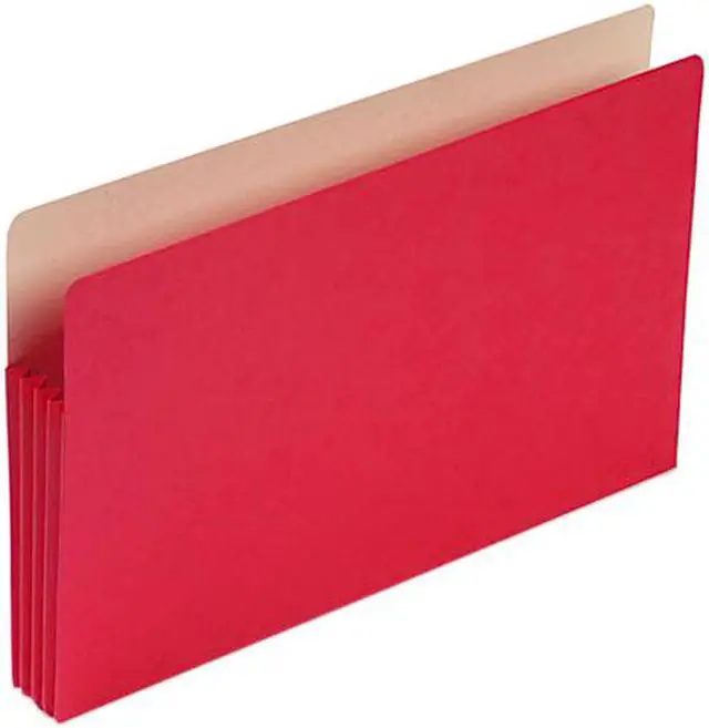 Main image of Smead 74231 3 1/2 Inch Expansion Colored File Pocket, Straight Tab, Legal, Red, 25/Box