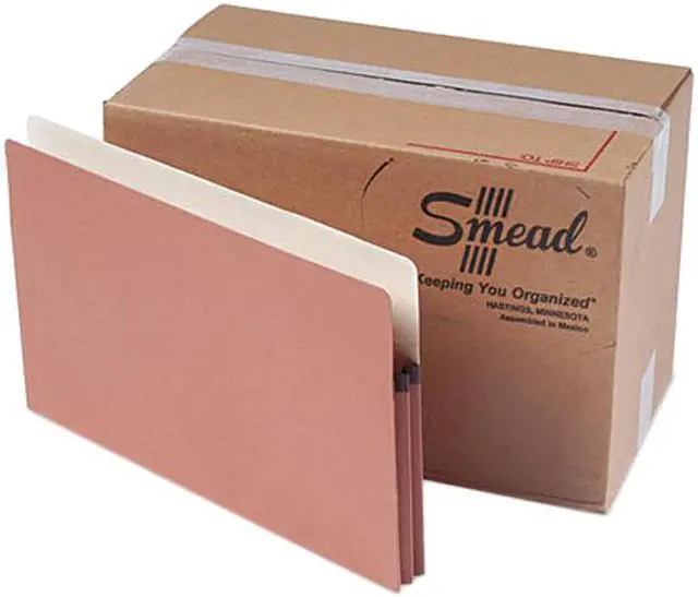 Main image of Smead 74800 1 3/4 Inch Expansion File Pockets, Straight Tab, Legal, Manila/Redrope, 50/Box