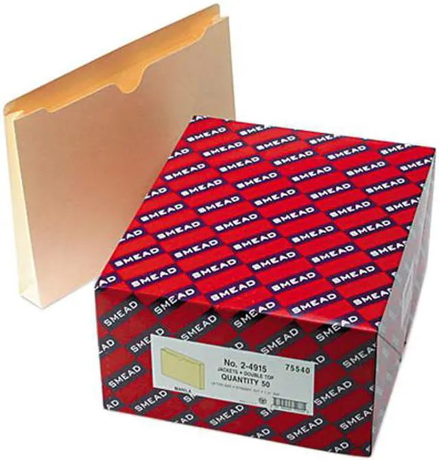Main image of Smead 75540 Double-Ply File Jacket, 1 1/2 Inch Expansion, Letter, 11 Point Manila, 50/Box