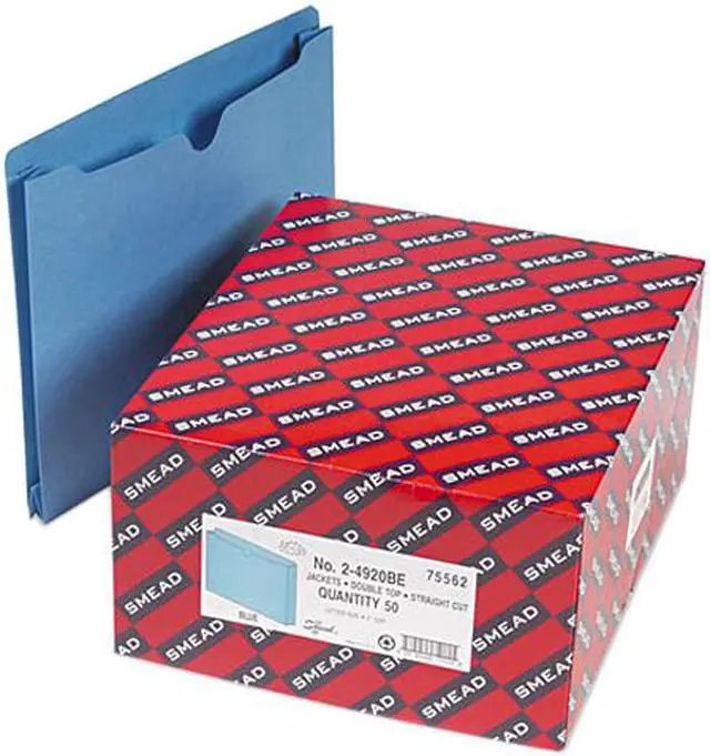 Main image of Smead 75562 File Jackets, Double-Ply Tab and 2" Expansion, Letter, 11 Point, Blue, 50/Box