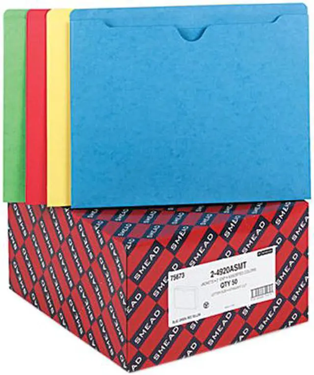 Main image of Smead 75673 File Jacket, Double-Ply Tab, Two Inch Expansion, Letter, Assorted Colors, 50/Box