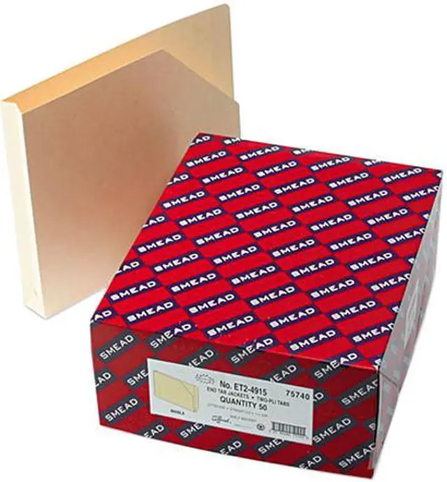 Main image of Smead 75740 Hvwt End Tab File Pockets with 1 1/2 Expansion, Letter, 14 Point Manila, 50/Box