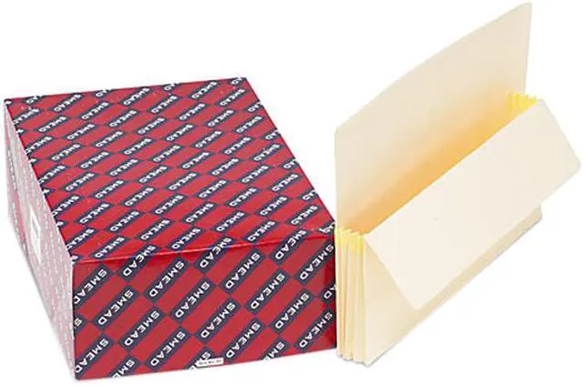 Main image of Smead 76124 3 1/2 Inch Expansion End Tab File Pockets, Straight Tab, Legal, Manila, 25/Box