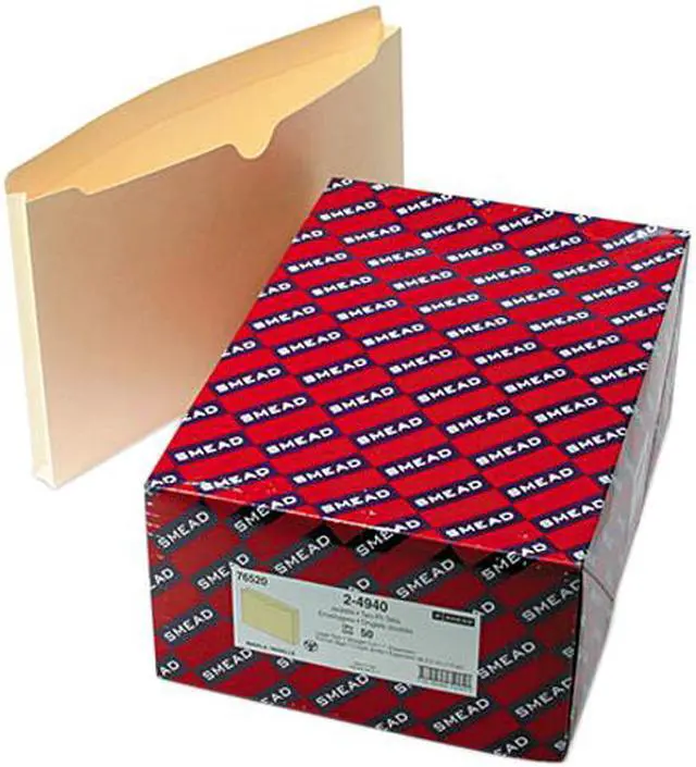Main image of Smead 76520 File Jackets, Double-Ply Top, One Inch Expansion, Legal, 11 Point Manila, 50/Box
