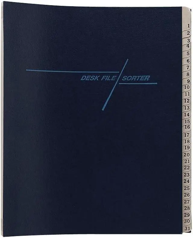 Main image of Smead 89235 Deluxe Expandable File, 1-31/Jan-Dec Index, Letter Size, Pressboard, Navy Blue