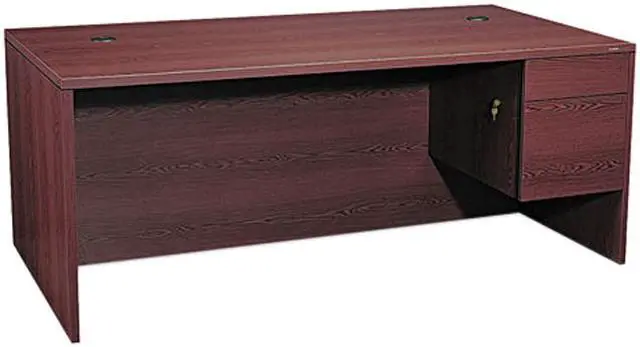 Main image of HON 10585RNN 10500 Large "L" or "U" Workstation Right 3/4-Height Ped Desk, 72.00" Width x 36.00" Depth, Mahogany