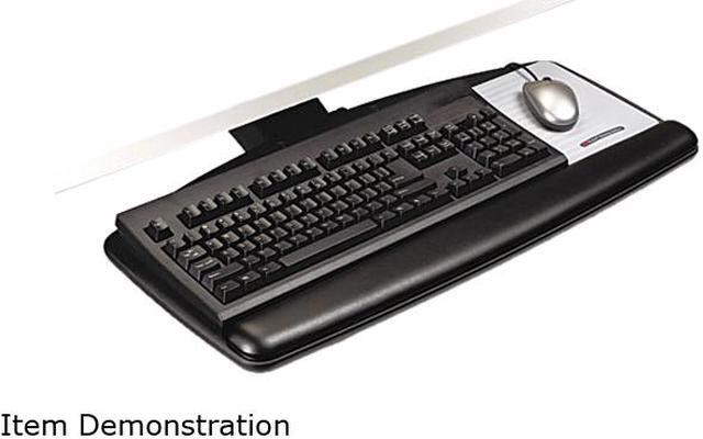 Main image of 3M MMMAKT90LE Easy Adjust Keyboard Tray, Standard Platform, 23" Track, Black