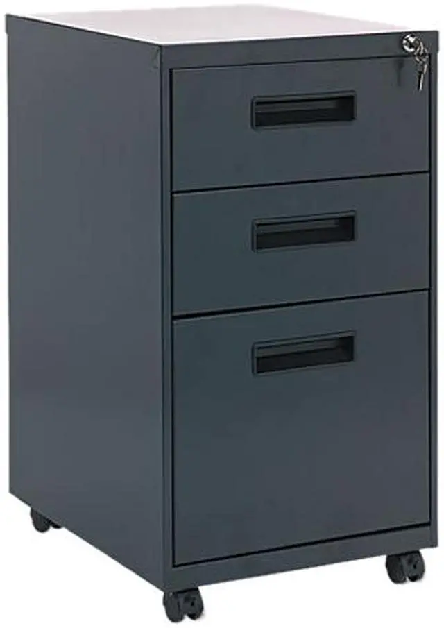 Main image of Alera PA53-2820CH Three-Drawer Mobile Pedestal File, 15-7/8w x 19-3/4d x 28-1/4h, Charcoal
