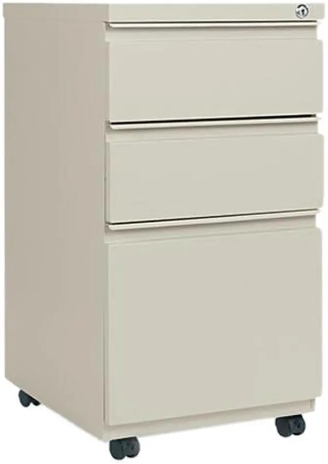 Main image of Alera PB53-2819PY (ALEPB532819PY) Three-Drawer Mobile Pedestal File W/ Full-Length Pull, 15-7/8w x 19-1/4d, Putty