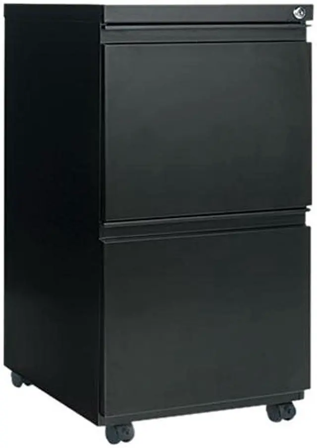 Main image of Alera PB54-2819BL (ALEPB542819BL) Two-Drawer Mobile Pedestal File With Full-Length Pull, 15-7/8w x 19-1/4d, Black