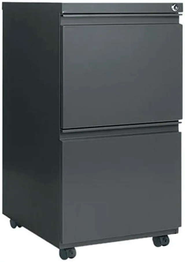 Main image of Alera PB54-2819CH (ALEPB542819CH) Two-Drawer Mobile Pedestal File W/ Full-Length Pull, 15-7/8w x 19-1/4d, Charcoal