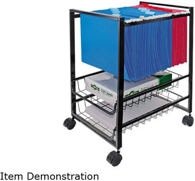 Main image of Advantus 34075 Mobile File Cart w/Sliding Baskets, 15w x 12-7/8d x 20-7/8h, Black