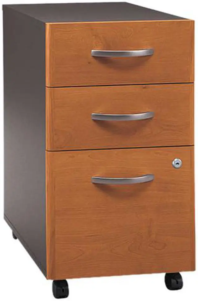 Main image of BUSH FURNITURE WC72453SU Series C 3-Drawer Mobile Pedestal File, 28-1/8" High, Graphite GY/Medium Cherry