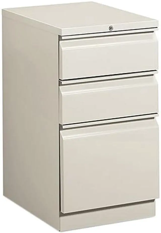 Main image of HON 33720RQ Efficiencies Mobile Pedestal File w/One File/Two Box Drwrs, 19-7/8d, Lt GY