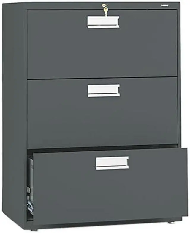 Main image of HON 673LS 600 Series Three-Drawer Lateral File, 30w x19-1/4d, Charcoal