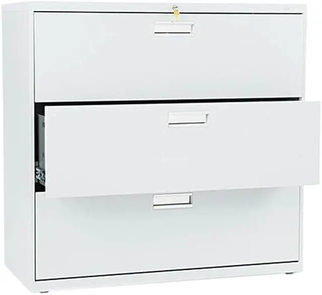 Main image of HON 693LQ 600 Series Three-Drawer Lateral File, Light Gray