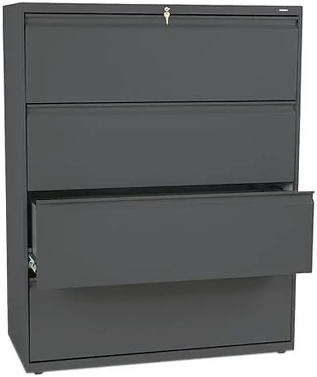 Main image of HON 894LS 800 Series Four-Drawer Lateral File, 42w x 19-1/4d x 53-1/4h, Charcoal