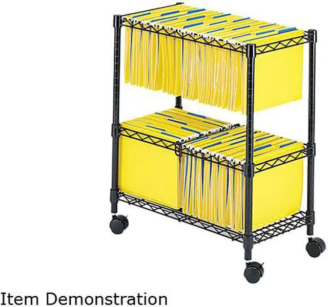 Main image of Two-Tier Rolling File Cart, 25-3/4w x 14d x 29-3/4h, Black