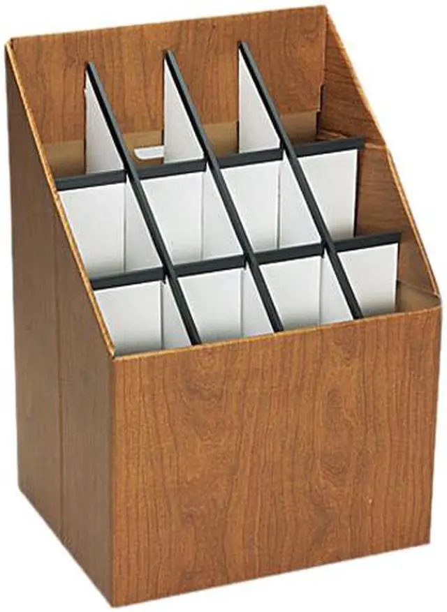 Main image of Safco 3079 Corrugated Roll Files, 12 Compartments, 15w x 12d x 22h, Woodgrain