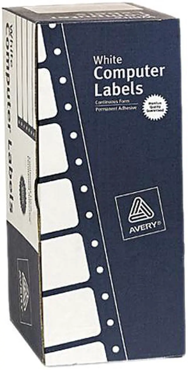 Main image of Avery 4022 Dot Matrix Printer Address Labels, 1 Across, 1-15/16 x 4, White, 5000/Box