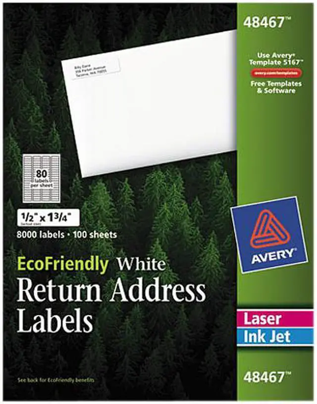 Main image of Avery 48467 EcoFriendly Labels, 1/2 x 1-3/4, White, 8000/Pack