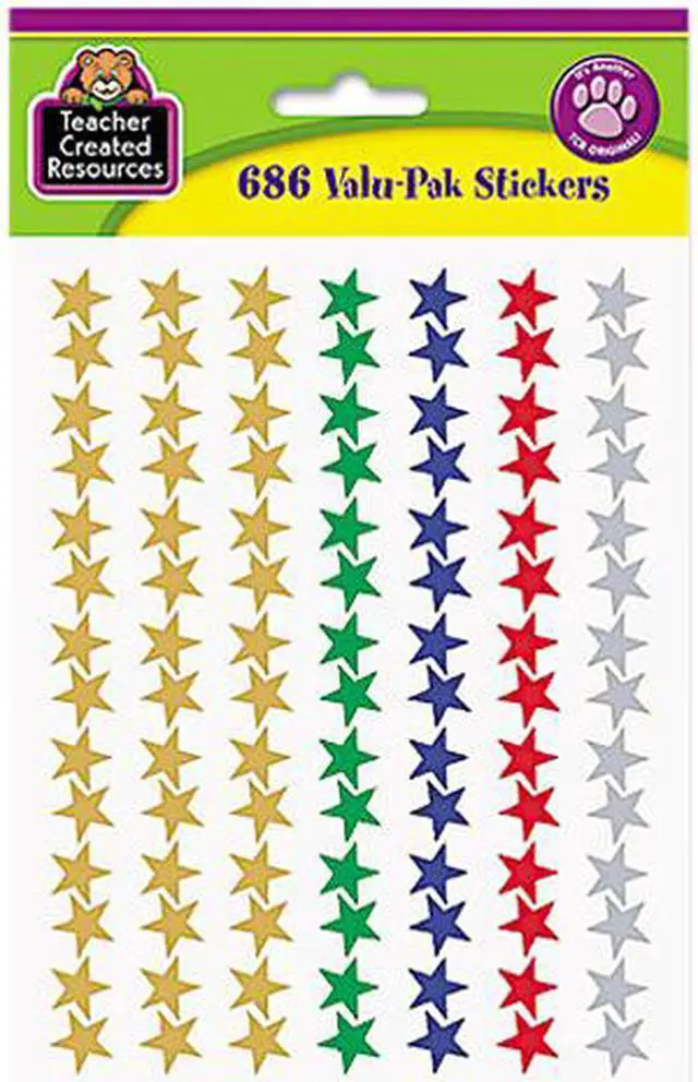 Main image of Teacher Created Resources 6644 Sticker Valu-Pak, Foil Stars, 686/Pack