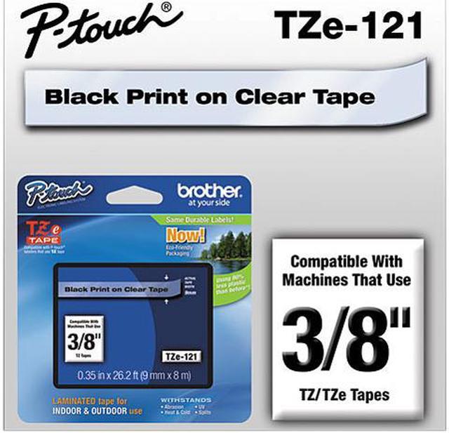 Main image of Brother P-Touch TZ Series Tape Cartridge, 0.38"w, Black on Clear