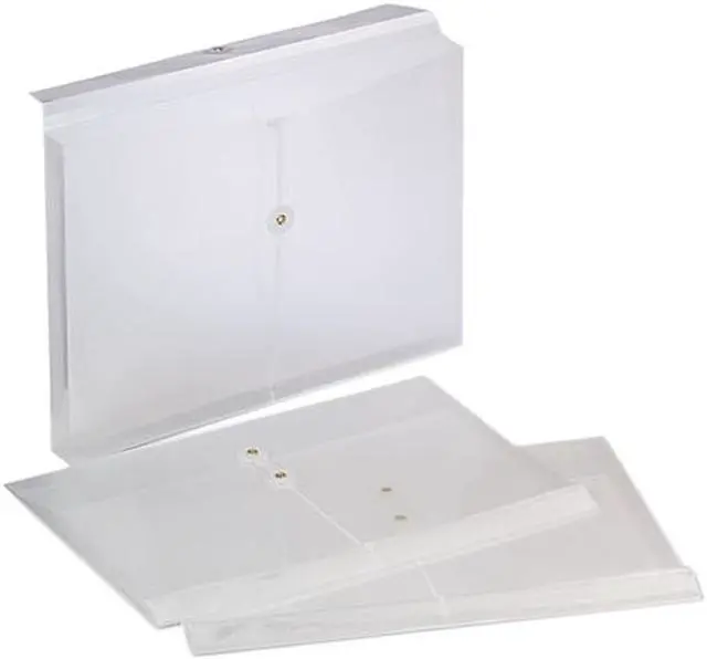 Main image of Pendaflex 63814-3 Expandable Poly String & Button Booklet Envelope, Clear, Legal, 3/Pack