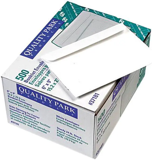 Main image of Quality Park 37181 Open Side Booklet Envelope, Contemporary, 9 x 6, White, 500/Box