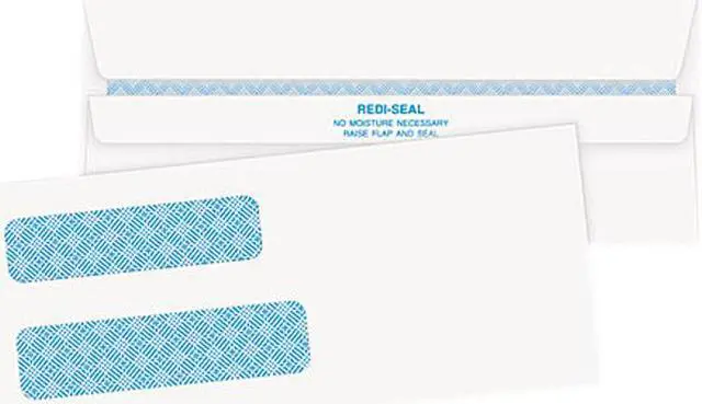 Main image of Quality Park 24539 Double Window Tinted Redi-Seal Invoice & Check Envelope, #8, White, 500/Box