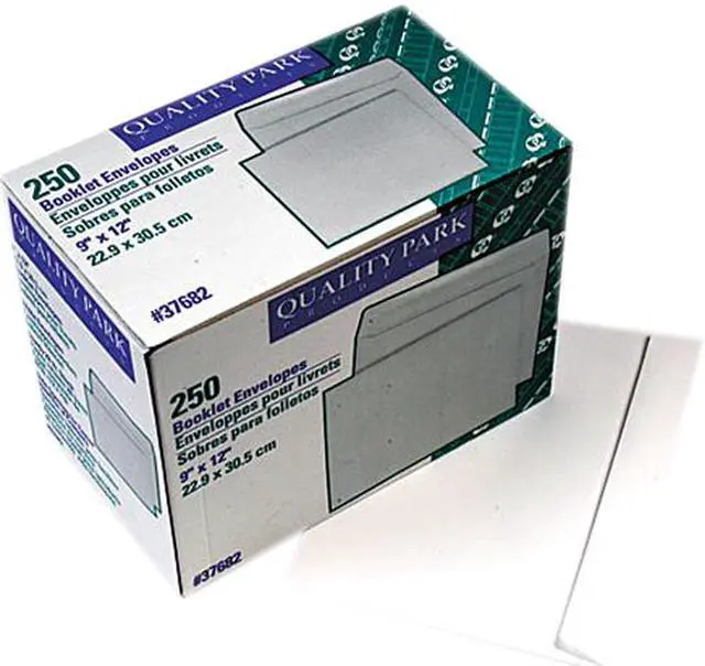 Main image of Quality Park 37682 Open Side Booklet Envelope, Contemporary, 12 x 9, White, 250/Box