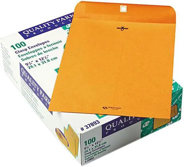 Main image of Quality Park 37893 Clasp Envelope, 9 1/2 x 12 1/2, 28lb, Light Brown, 100/Box