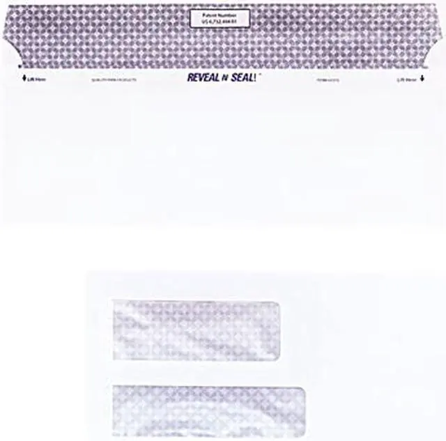 Main image of Quality Park 67529 Reveal-N-Seal Double Window Invoice Envelope, Self-Adhesive, White, 500/Box