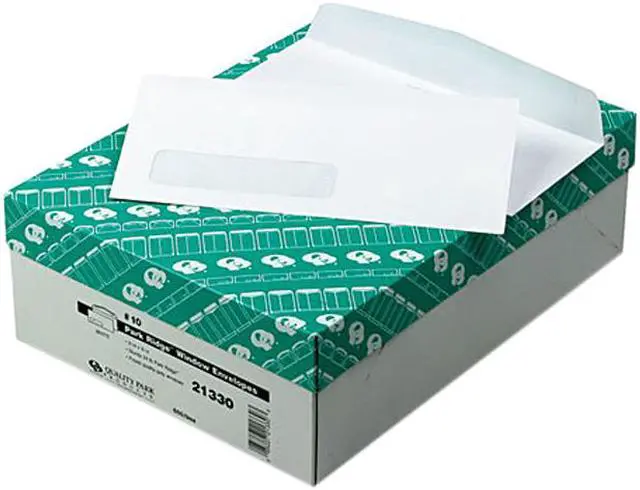 Main image of Quality Park 21330 Park Ridge Embossed Executive Window Envelope, Contemporary #10, White, 500/Box