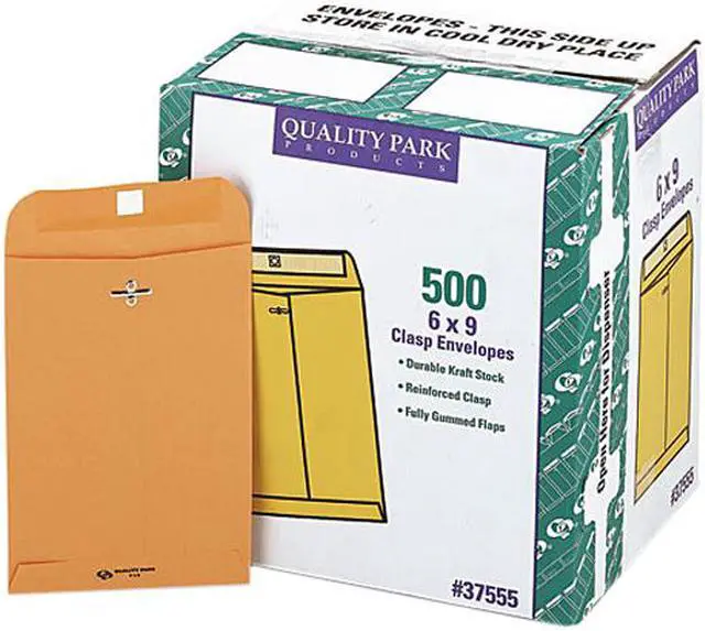 Main image of Quality Park 37555 Clasp Envelope, 6 x 9, 28lb., Light Brown, 500/Carton