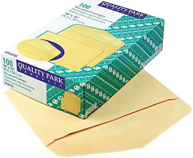 Main image of Quality Park 54416 Open Side Booklet Envelope, Traditional, 15 x 10, Cameo Buff, 100/Box
