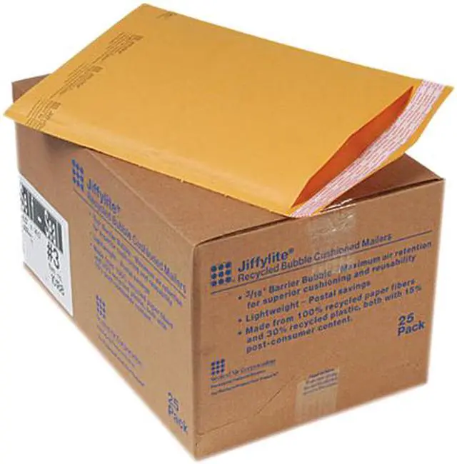 Main image of Sealed Air 10188 Jiffylite Self-Seal Mailer, #3, 8 1/2 x 14 1/2, Golden Brown, 25/Carton