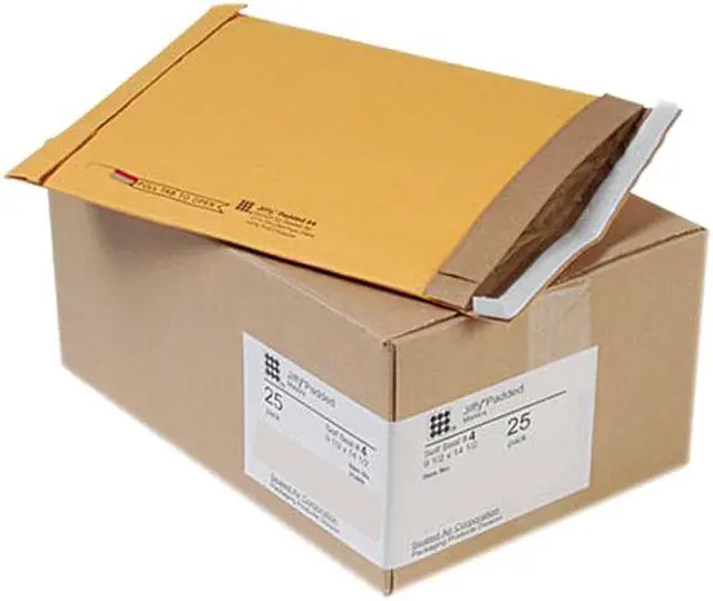 Main image of Sealed Air 21488 Jiffy Padded Self-Seal Mailer, #4, 9 1/2 x 14 1/2, Golden Brown, 25/Carton