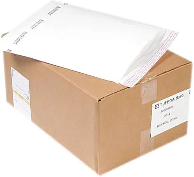 Main image of Sealed Air 37714 Jiffy TuffGard Self-Seal Cushioned Mailer, #5, 10 1/2 x 16, White, 25/Carton