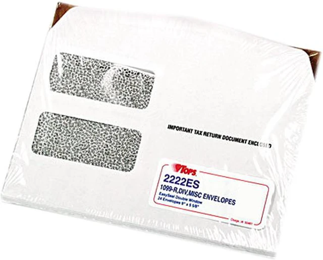 TOPS Double Window Tax Form Envelope/1099R/Misc Forms,9x5-5/8,24/pack ...